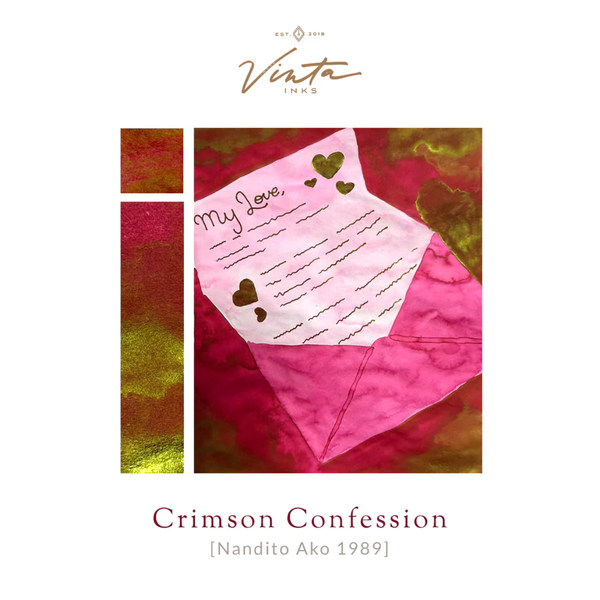 Load image into Gallery viewer, Vinta Inks 30ml Bottled Ink - Crimson Confession (Nandito Ako 1989)