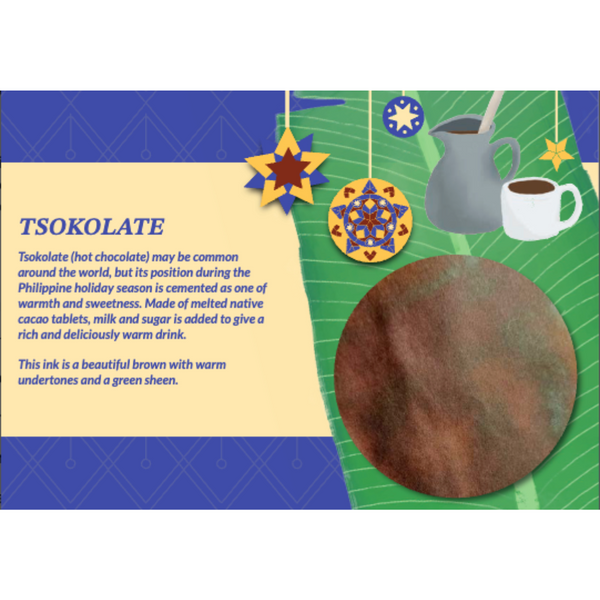 将图片加载到图库查看器,Vinta Inks Holiday Collection Set of 3 Ink Bottles 15ml - Hot Chocolate, Purple Sticky Rice Cake, Filipino Rice Cake