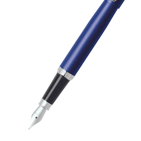 将图片加载到图库查看器,Sheaffer VFM E9401 Fountain Pen - Neon Blue with Chrome Plated Trims