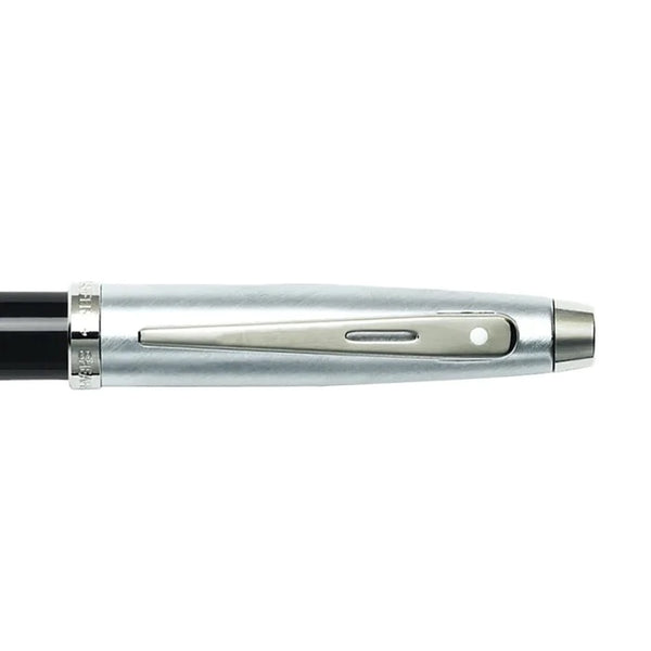 将图片加载到图库查看器,Sheaffer 100 E9313 Rollerball Pen - Glossy Black and Brushed Chrome Barrel with Chrome Plated Cap and Trims