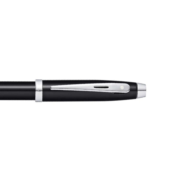 将图片加载到图库查看器,Sheaffer 100 E9338 Ballpoint Pen - Glossy Black Lacquer with Chrome Plated Trims