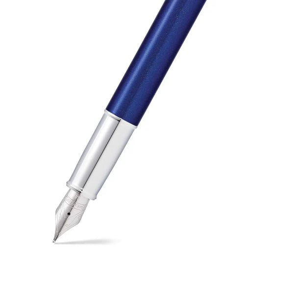 Load image into Gallery viewer, Sheaffer 100 E9339 Fountain Pen - Glossy Blue Lacquer with Chrome Plated Trims