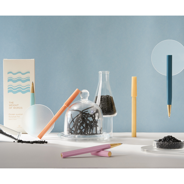 이미지를 갤러리 뷰어에 로드 , Ystudio Glamour Evolve-Ocean Sustainable Rollerball Pen - Sky Blue