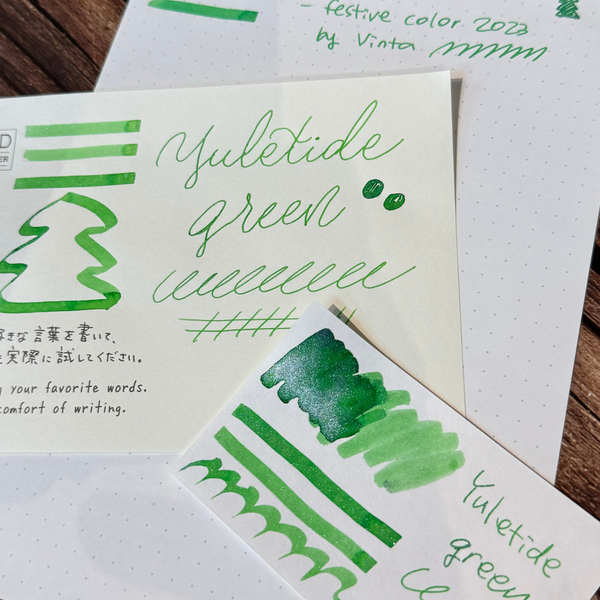 Load image into Gallery viewer, Vinta Inks Holiday Collection 30ml Bottled Ink - Yuletide Green (Buko Pandan 1854)