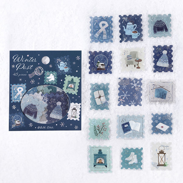 이미지를 갤러리 뷰어에 로드 , BGM Foil Stamping Winter Limited Edition Flake Seal in Winter Letter design - shimmering foil stamping ideal for decorating journals, gifts, and more, these flake seals evoke the cozy, picturesque charm of a snowy town.
