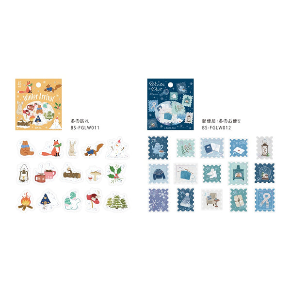 이미지를 갤러리 뷰어에 로드 , BGM Foil Stamping Winter Limited Edition Flake Seal in Winter Letter design - shimmering foil stamping ideal for decorating journals, gifts, and more, these flake seals evoke the cozy, picturesque charm of a snowy town.