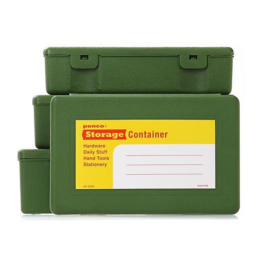 Load image into Gallery viewer, Hightide Penco Storage Container Green compact organizer with retro-industrial design. Fresh green polypropylene case for storing stationery, craft supplies, or small essentials at your desk, home, or on the go.