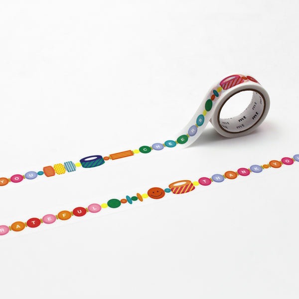 Load image into Gallery viewer, MT EX Washi Tape Thank You in colorful decorative tape.