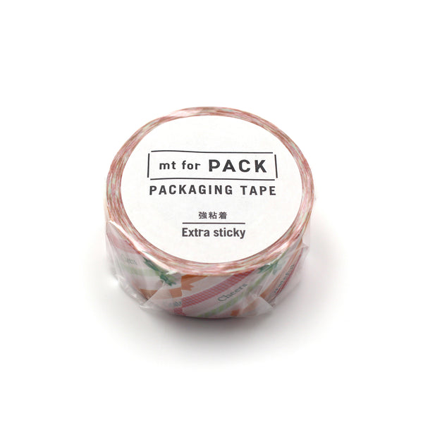 Load image into Gallery viewer, MT For Pack Permanent Tape – Ribbon roll featuring a ribbon-like printed pattern in warm tones, designed for durable packaging and elegant gift wrapping.