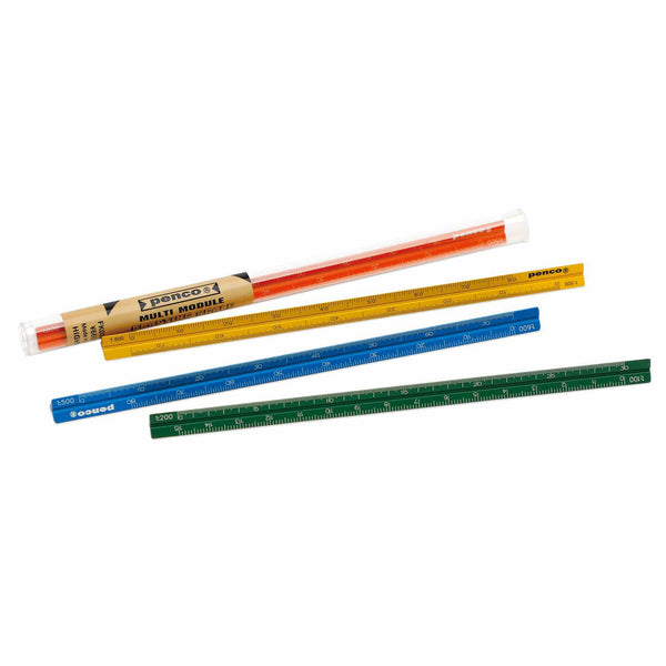 Load image into Gallery viewer, Penco Drafting Scale Ruler aluminum triangular scale tool.