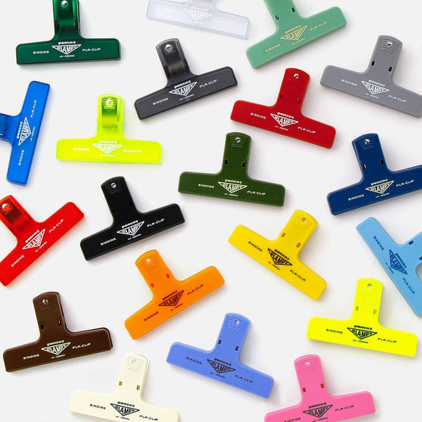 画像をギャラリービューアに読み込む, Penco Plastic Clampy Pla-Clip binder clips in playful colors