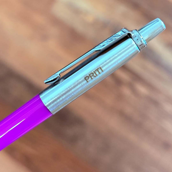 Load image into Gallery viewer, Personalized Name Engraving On Parker Jotter Originals Magenta Ballpoint Pen