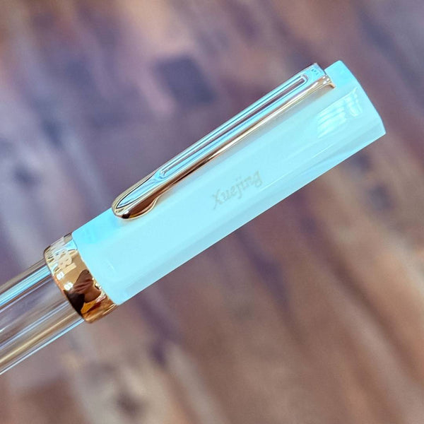 Load image into Gallery viewer, Personalized Name Engraving On TWSBI ECO Fountain Pen - White with Rose Gold Trim