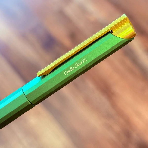 Load image into Gallery viewer, Personalized Name Engraving On Ystudio Glamour Evolve-Bihex Rollerball Pen Absinthe