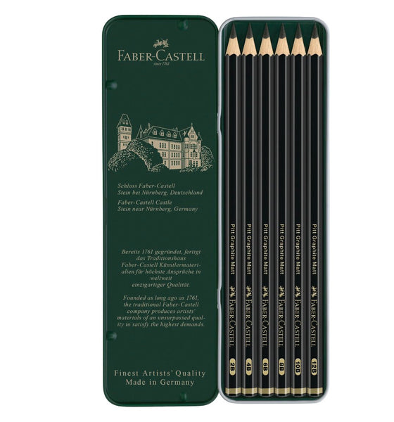Load image into Gallery viewer, Faber-Castell Pitt Graphite Matte Pencils In Tin Box