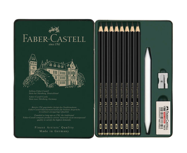 Load image into Gallery viewer, Faber-Castell Pitt Graphite Matte Pencils In Tin Box