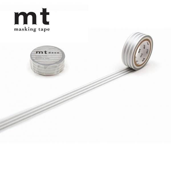 Load image into Gallery viewer, MT Deco Washi Tape - Border Silver 2