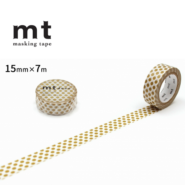 将图片加载到图库查看器,MT Masking Tape Deco Washi Tape - Dot Gold 2