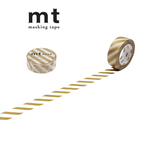 Load image into Gallery viewer, MT Deco Washi Tape - Stripe Gold 2