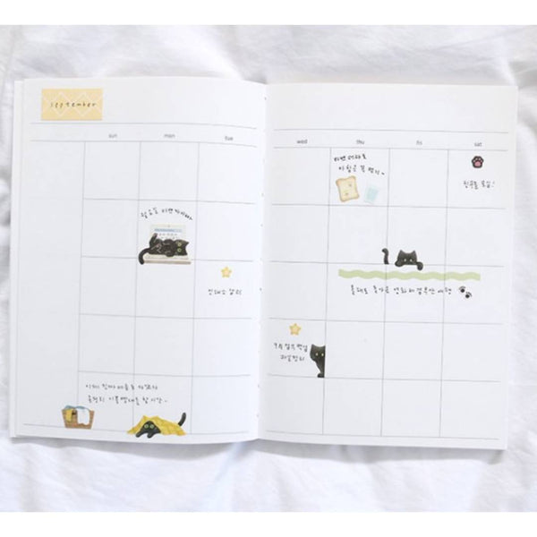 Load image into Gallery viewer, Suatelier Daily Deco Sticker My Little Universe featuring black cats in playful and cozy poses with stationery and home-themed designs.