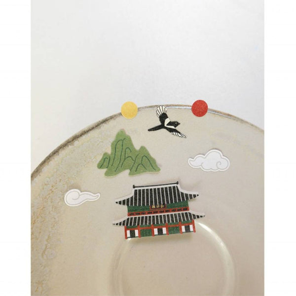 이미지를 갤러리 뷰어에 로드 , Suatelier Daily Deco Sticker sheet featuring hand-drawn Seoul landmarks, traditional Korean architecture, and cultural icons such as Gyeongbokgung Palace, Korean flag, and hanbok characters.