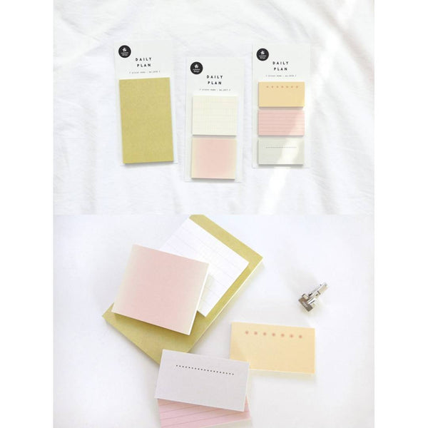 이미지를 갤러리 뷰어에 로드 , Suatelier Daily Plan.63 Sticky Notes – minimalist square sticky memo pad in neutral tones for planners, journals, and desk organization.