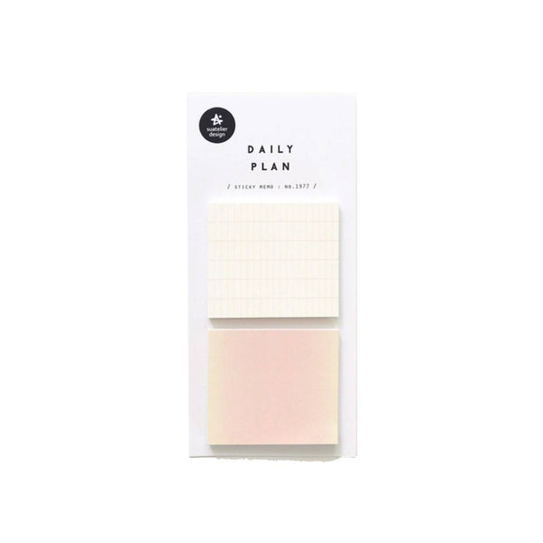 이미지를 갤러리 뷰어에 로드 , Suatelier Daily Plan.63 Sticky Notes – minimalist square sticky memo pad in neutral tones for planners, journals, and desk organization.