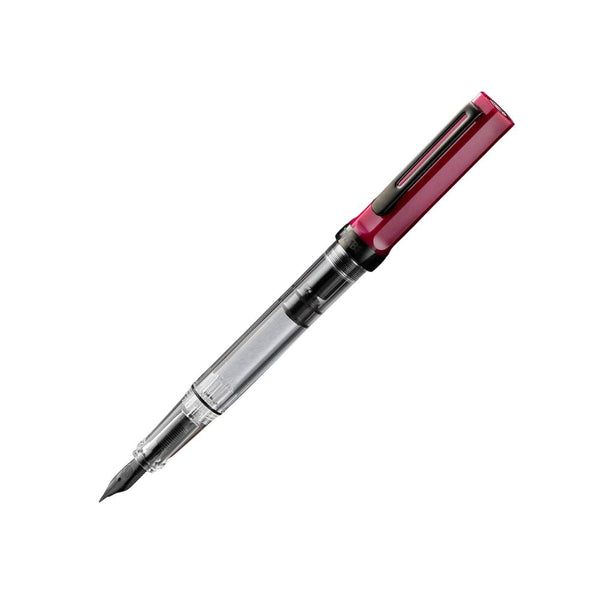 将图片加载到图库查看器,TWSBI ECO Fountain Pen Plum with Onyx – Transparent piston-filler with plum cap and black trim