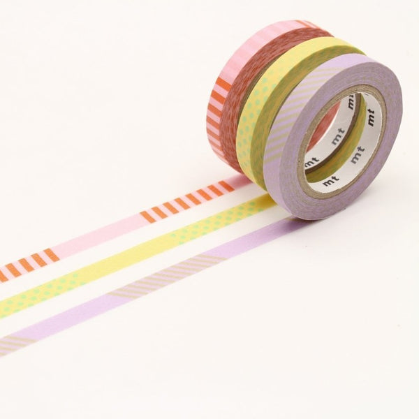 画像をギャラリービューアに読み込む, MT Slim 6mm Washi Tape Set Deco A, MT Tape, Washi Tape, mt-slim-deco-a-washi-tape-set-of-3-mtslim16, For Crafters, Green, Red, washi tape, Yellow, Cityluxe