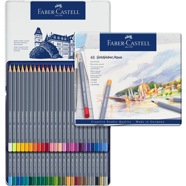 将图片加载到图库查看器,Faber-Castell Goldfaber Aqua Watercolour Pencil Tin of 48, Faber-Castell, Colour Pencil, faber-castell-goldfaber-aqua-watercolour-pencil-tin-of-48, , Cityluxe