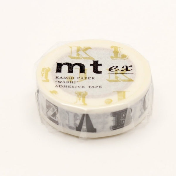 Load image into Gallery viewer, MT EX Washi Tape Alphabet Black R, MT Tape, Washi Tape, mt-ex-alphabet-black-r-washi-tape-mtex1p39, For Crafters, Monochrome, MT EX, Qty, washi tape, Cityluxe