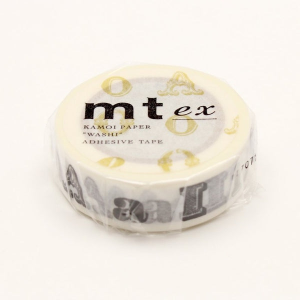 이미지를 갤러리 뷰어에 로드 , MT EX Washi Tape Vowel Black, MT Tape, Washi Tape, mt-ex-vowel-black-washi-tape-mtex1p46, dc, For Crafters, Monochrome, MT EX, Qty, washi tape, Cityluxe