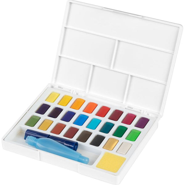 Load image into Gallery viewer, Faber-Castell Watercolours In Pans 24ct Set, Faber-Castell, Watercolour, faber-castell-watercolours-in-pans-24ct-set, Hobby artists, Cityluxe