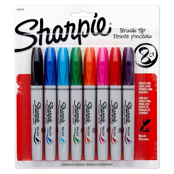 画像をギャラリービューアに読み込む, Sharpie® Brush Tip Permanent Marker Set of 8, Sharpie, Marker, sharpie-brush-tip-permanent-marker-set-of-8, Multicolour, Cityluxe