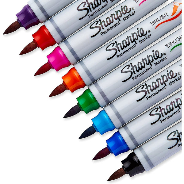 画像をギャラリービューアに読み込む, Sharpie® Brush Tip Permanent Marker Set of 8, Sharpie, Marker, sharpie-brush-tip-permanent-marker-set-of-8, Multicolour, Cityluxe