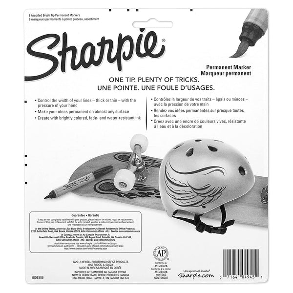 画像をギャラリービューアに読み込む, Sharpie® Brush Tip Permanent Marker Set of 8, Sharpie, Marker, sharpie-brush-tip-permanent-marker-set-of-8, Multicolour, Cityluxe