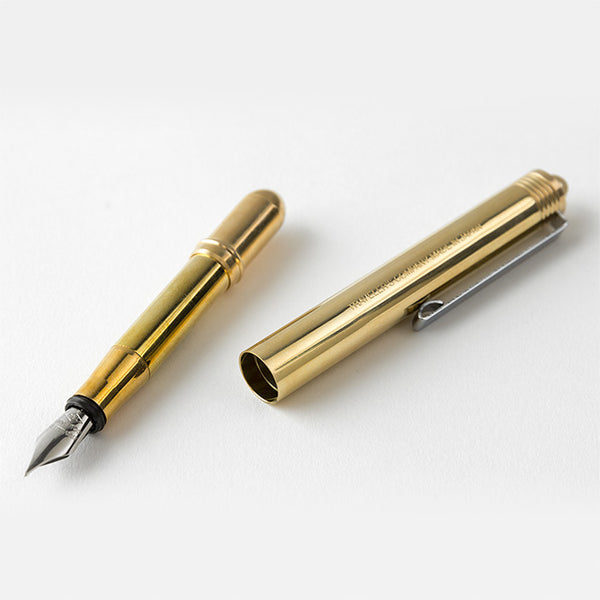 Load image into Gallery viewer, Traveler's Company Brass Fountain Pen, Traveler's Company, Fountain Pen, travelers-company-brass-fountain-pen, Bullet Journalist, can be engraved, For Travellers, Pen Lovers, Traveler, Cityluxe