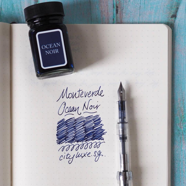 Load image into Gallery viewer, Monteverde 30ml Ink Bottle Ocean-Noir, Monteverde, Ink Bottle, monteverde-30ml-ink-bottle-ocean-noir, Blue, G309, Ink & Refill, Ink bottle, Monteverde, Monteverde Ink Bottle, Monteverde Refill, Pen Lovers, Cityluxe