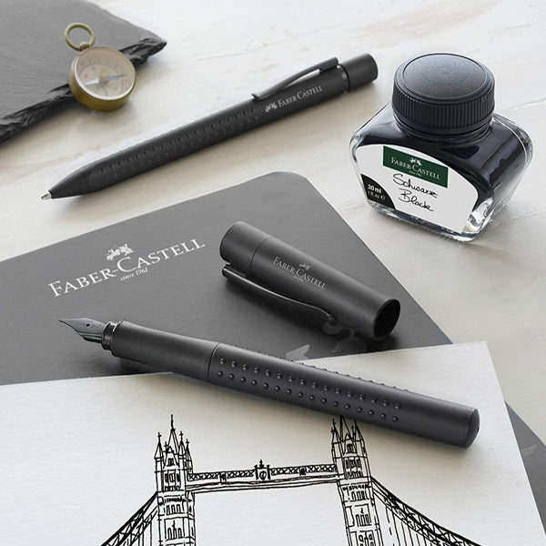 Load image into Gallery viewer, Faber-Castell Grip Edition Fountain Pen All Black, Faber-Castell, Fountain Pen, faber-castell-grip-edition-fountain-pen-all-black, Black, can be engraved, Fine Writing, Cityluxe