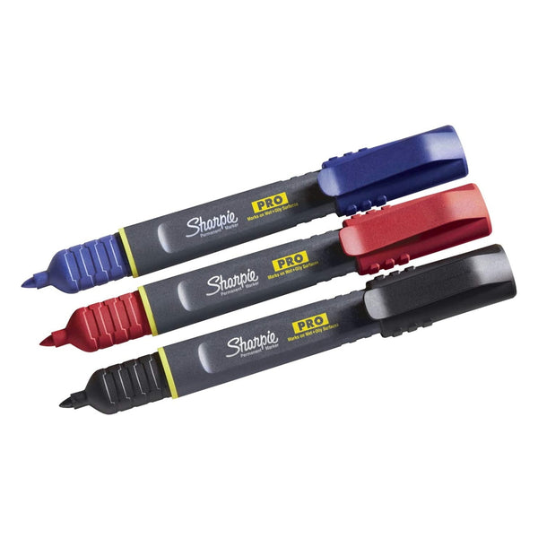 Load image into Gallery viewer, Sharpie Pro Permanent Marker Set of 4 (for Wet & Oily Surface), Sharpie, Marker, sharpie-pro-permanent-marker-set-of-4-for-wet-oily-surface, Black, Blue, Multicolour, Red, Cityluxe