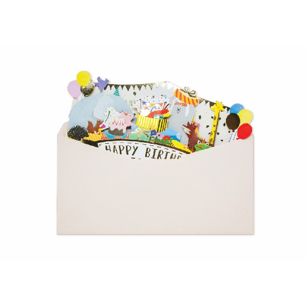 Load image into Gallery viewer, D'Won 3D Pop Up Card Happy Birthday Animal Parade, D'Won, Greeting Cards, dwon-3d-pop-up-card-happy-birthday-animal-parade, , Cityluxe