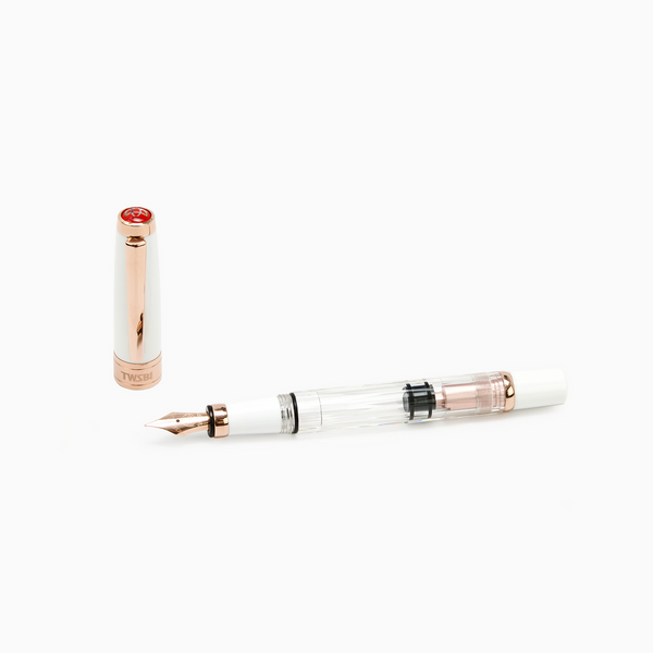 画像をギャラリービューアに読み込む, TWSBI Diamond 580 Fountain Pen White RG II, TWSBI, Fountain Pen, twsbi-diamond-580-fountain-pen-white-rg-ii, Black, can be engraved, Clear, demonstrator, Cityluxe