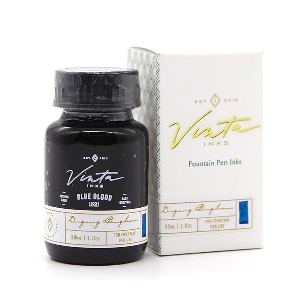Load image into Gallery viewer, Vinta Inks 30ml Ink Bottle Blue Blood (Dugong Bughaw 1521), Vinta Inks, Ink Bottle, vinta-inks-30ml-ink-bottle-blue-blood-dugong-bughaw-1521, Blue, Inktober22, sheening, Cityluxe