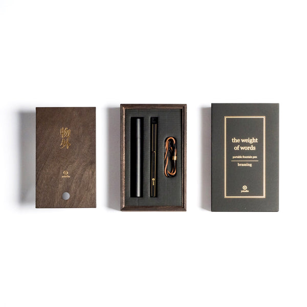 Load image into Gallery viewer, Ystudio Brassing Portable Fountain Pen Medium, Ystudio, Fountain Pen, ystudio-brassing-portable-fountain-pen, Black, Bullet Journalist, can be engraved, Pen Lovers, Cityluxe