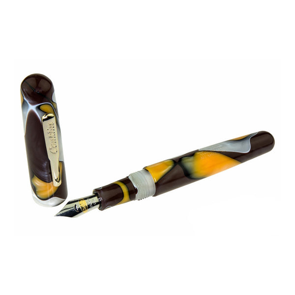 Load image into Gallery viewer, Conklin All American Fountain Pen Yellowstone Medium, Conklin, Fountain Pen, conklin-all-american-fountain-pen-yellowstone-medium, Brown, Bullet Journalist, can be engraved, Pen Lovers, Yellow, Cityluxe