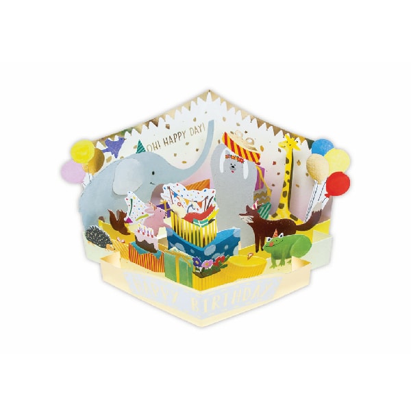 Load image into Gallery viewer, D'Won 3D Pop Up Card Happy Birthday Animal Parade, D'Won, Greeting Cards, dwon-3d-pop-up-card-happy-birthday-animal-parade, , Cityluxe
