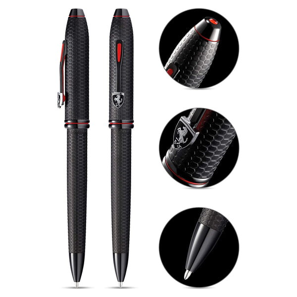 Load image into Gallery viewer, Cross Townsend Ferrari Brushed Black Etched Honeycomb Ballpoint Pen, Cross, Ballpoint Pen, cross-townsend-ferrari-brushed-black-etched-honeycomb-ballpoint-pen, , Cityluxe