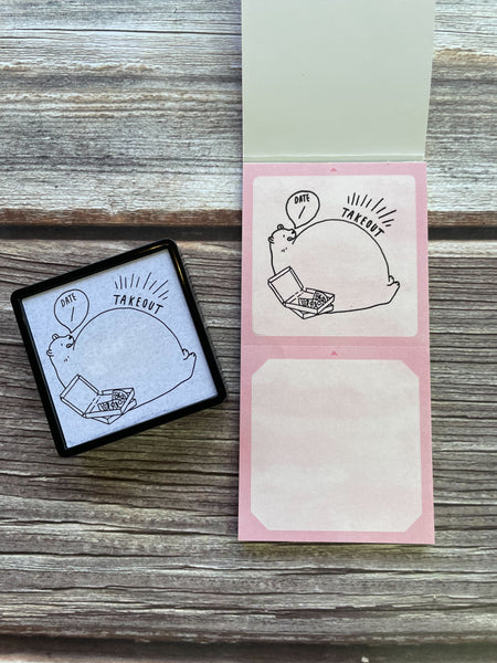 画像をギャラリービューアに読み込む, Midori Stickers Book For Pre-Inked Stamp - Warm Colors