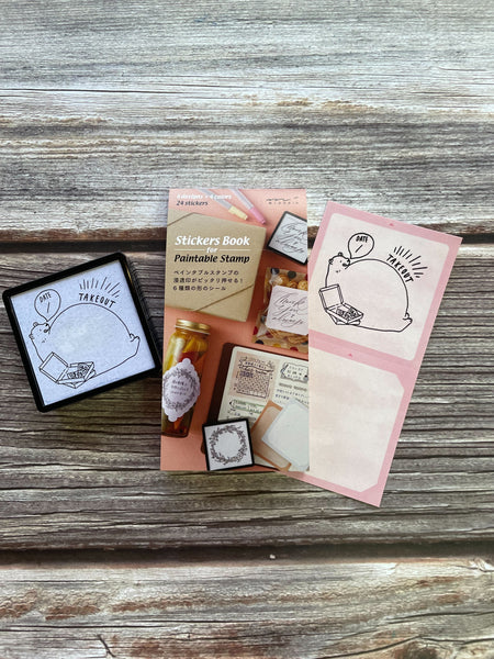 画像をギャラリービューアに読み込む, Midori Stickers Book For Pre-Inked Stamp - Warm Colors