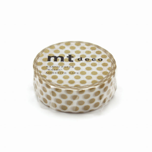 将图片加载到图库查看器,MT Deco Washi Tape Dot Gold 2, MT Tape, Washi Tape, mt-deco-washi-tape-dot-gold-2, 7m, Cityluxe
